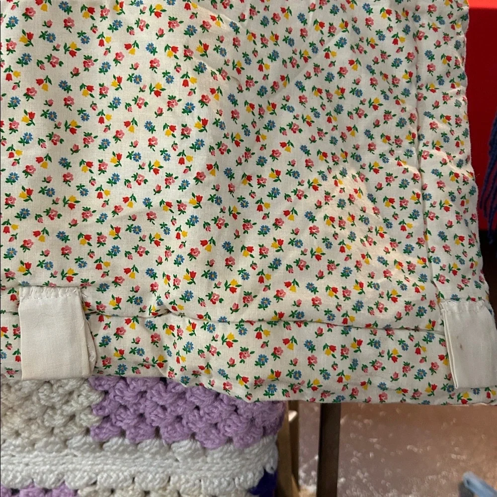 Hand Made Unicorn & Rainbow Quilted Wall Hanging 60s Fabric OOAK